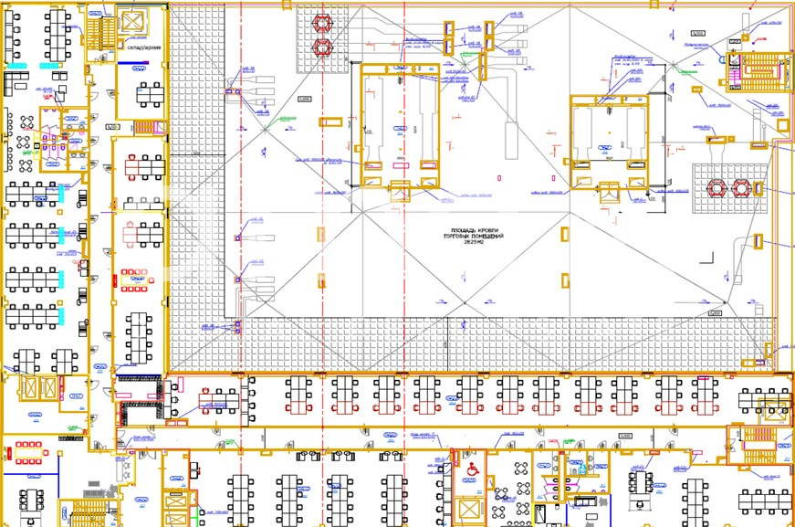 Планировка офиса 1865 м², 4 этаж, МФЦ «г Москва, Электролитный пр-д, вл.3»